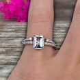 thumbnail image 4 of 2 Carat 7x5mm Emerald Cut 10k White Gold Aquamarine Engagement Ring Bridal Set, 4 of 4