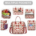thumbnail image 2 of Strawberry Insulated Lunch Tote Bag - Large Leakproof Cooler Bag with Multi-Pocket for Office, Picnic, Travel, Waterproof Thermal Food Storage Bag for Women & Men (Cute Red Strawberries Design), 2 of 6