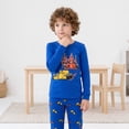 thumbnail image 4 of NIPAXO Toddler Boys Pajamas Set Long Sleeve Vibrant Blue F1 Race Car Graphic Thermal Sleepwear with Cuffs, 4 of 8