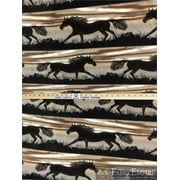Fleece Printed Antipill Winter Fabric WILD HORSES / 58" Wide / Sold by the yard