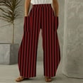 thumbnail image 2 of SROBPTY Fall Winter Pants for Womens Wide-Leg Elastic Waist Print with Pocket Bottoms, 2 of 5