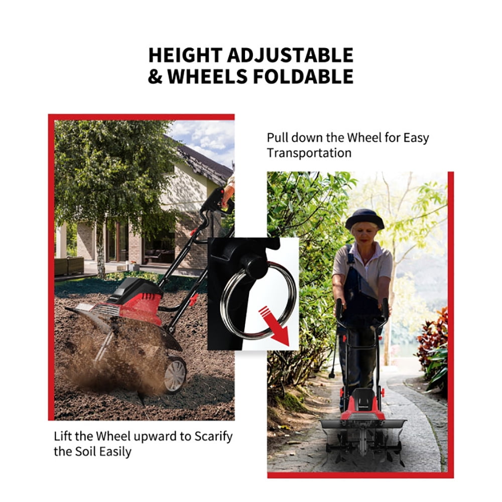 Barara King 17-Inch 13.5 Amp Corded Electric Tiller and Cultivator 9-Inch Tilling Depth
