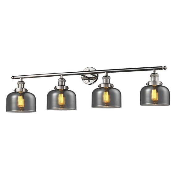 Innovations 215-PN-G73-LED Large Bell 4 Light Bath Vanity Light part of the Franklin Restoration Collection, Polished Nickel