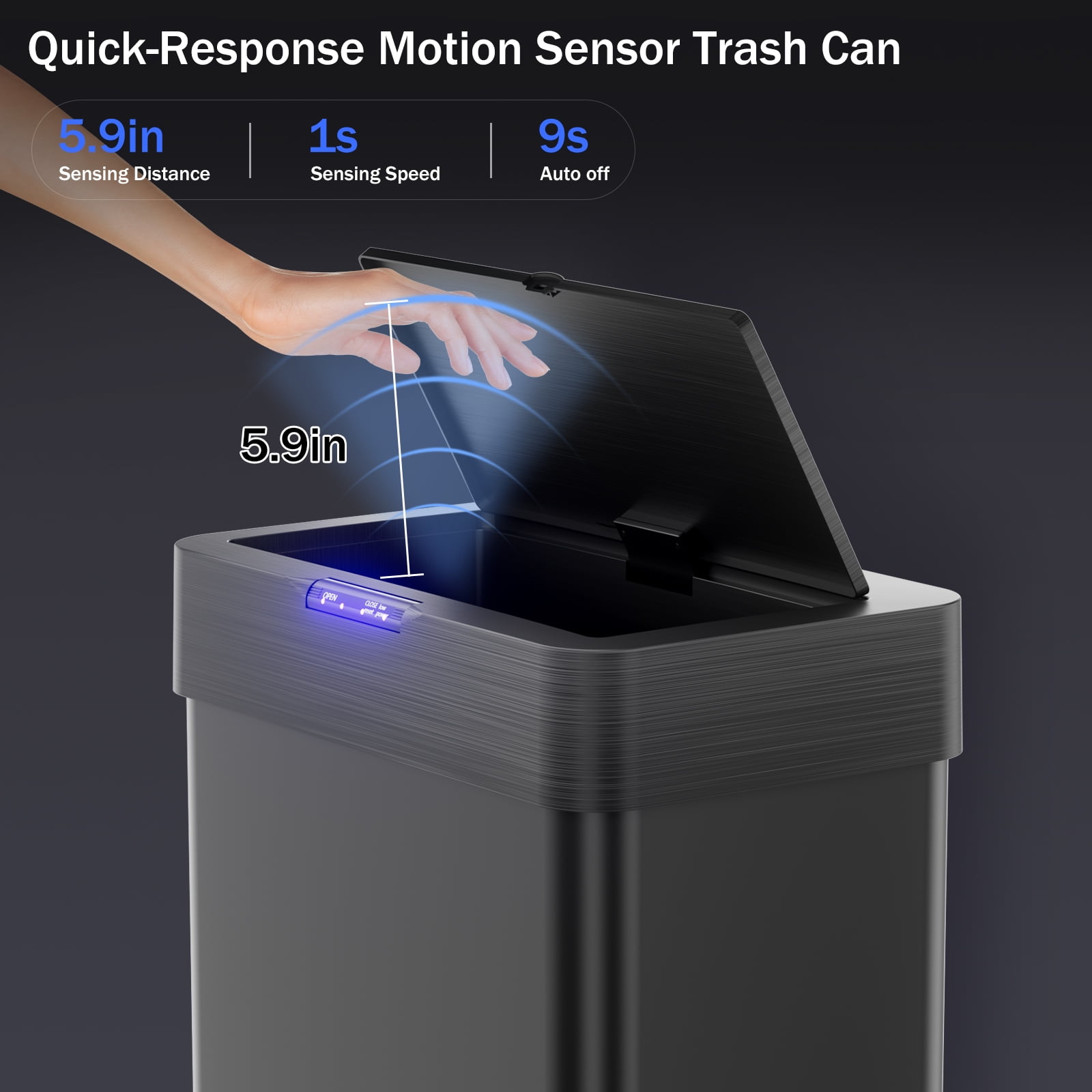 TLSUNNY 70 L Motion Sensor Trash Can, Automatic Sensor Garbage Bin for Kitchen/Bedroom/Office