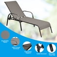 thumbnail image 7 of Patiojoy Outdoor Chaise Lounge Chair Adjustable Reclining Bed with Backrest& Armrest Brown, 7 of 7