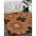 thumbnail image 3 of Ahgly Company Machine Washable Indoor Round Transitional Orange Area Rugs, 3' Round, 3 of 7
