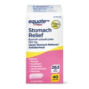 Equate Stomach Relief Caplets, 262 mg, 40 Count