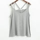 thumbnail image 1 of Camiseta sin mangas plisada sexy con cuello en V y corte holgado para mujer con talla grande, 1 of 6