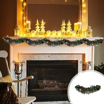 Artificial Christmas Garland Christmas Decorations Color Strips with Dark Green Rattan Strips Christmas Tree Decorations Wool Strips Outdoor Holiday Decorations About 78 Inches Christmas Wreath