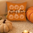 thumbnail image 4 of Yhmxh Fall Pillow Covers Maple Leaf Pumpkin Decorative Throw Pillow Cover 18 x 18 inches, Autumn Pumpkin Porch Patio Thanksgiving Pillowcase, Harvest Seasonal Sofa Couch Cushion Case Home Decor, 4 of 6