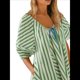 thumbnail image 1 of Mono de Rayas Extragrande para Mujer, Vestido Corto, Mono, Ropa de Playa para Vacaciones con Bolsillos. Verde L, 1 of 7