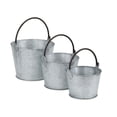 thumbnail image 6 of Set Of 3 Metal Tapered Bucket with Handle, 6 of 7