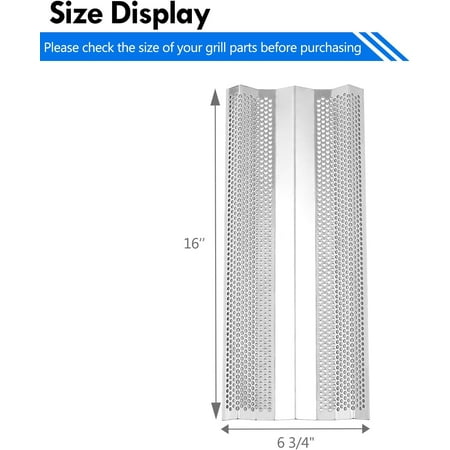 Flame Tamer Grill Replacement Parts for Blaze Gas Grills - 4pcs 16"L x 6 3/4"W Stainless Steel Heat Plates for 3-5 Burner Models