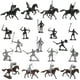 thumbnail image 1 of Miniature Medieval Soldier Figures Set Knight & Horse Figurines for DIY Mini Scenes, Tabletop Decor & Story Props, 1 of 5