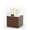 Brown, variant on JXXM 28" Fire Pit Table, 50,000 BTU Steel Gas Firepit with Lid and Glass Wind Guard, Black