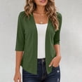 thumbnail image 3 of Stamzod Summer Light Weight Cardigan Women Dressy Casual 3/4 Sleeve Open Front Cardigans Fashion Clothing Green M, 3 of 7
