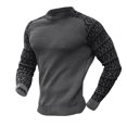 thumbnail image 5 of Mens Fall Sweater Waffle Knit Crewneck Pullover Lightweight Long Sleeve Dress Sweater Dark Gray XXXL, 5 of 5