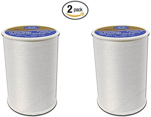 6 Pc White Sewing Thread Set 150 Yard Spools Cotton Multipurpose Sew Upholstery