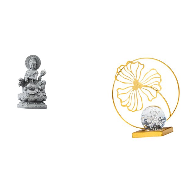 Figura de hierro con forma de hoja de Guan Yin, escultura de Buda femenina, adorno coleccionable de Feng Shui para interior, pasillo, mesa, estantería