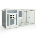 thumbnail image 1 of Gymax 63'' Large Chicken Coop Wooden Rabbit Hutch with/ Run Box & PC Roof, 1 of 9