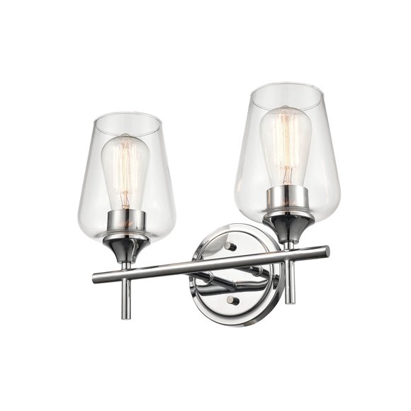 ML Lighting Ashford - Lumière de Meuble-Lavabo à 2 Lumières 10.75 Pouces de Haut et 13.75 Pouces de Large - Chrome