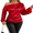 Red, variant on LYMAYTER ‌‌Women's Elegant Off Shoulder Blouse Satin Long Sleeve Drawstring Hem Comfort Fit Chic Attire