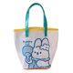 thumbnail image 1 of Bolsa de playa de jalea de PVC transparente, bolso de mano grande con estampado de conejo de oso de dibujos animados Feliz Sencillez, 1 of 5