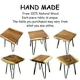 thumbnail image 5 of Greenage Suar Wood End Table Solid Square with Hairpin Table-16''x16''x21'', 5 of 8