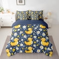 thumbnail image 2 of jejeloiu Kawaii Duck 7-Piece Twin Bedding Sets,Cartoon Daisy Flower Bedding Comforter Set,Yellow Blue Sheet Sets For Girl Kids,Luxury Bedroom Decor Reversible, 2 of 8