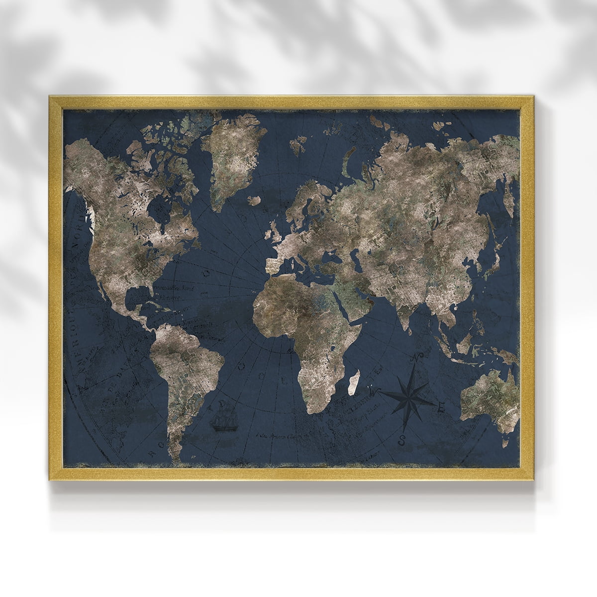 Navy Atlas by CAD Designs - Restickable Framed Giclée Print