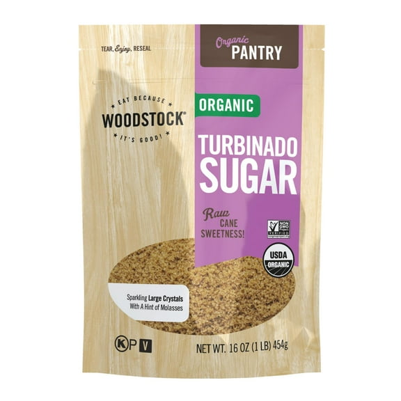 Woodstock Organic Turbinado Sugar - Case of 12 - 16 OZ