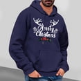 thumbnail image 2 of TFEOQRY Men's Christmas Pullover Sweatshirt Casual Fashion Christmas Printed Drawstring Hoodies Long Sleeve Hooded Sweatshirt Navy-9, 2 of 4
