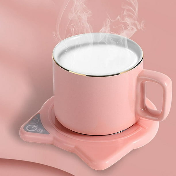 Chat mignon tasse à café chauffe-tasses et tasses électrique chauffe-tasse  chaleur boisson tasse tapis garder au chaud café thé électrique  Pad-rose-(jeepmog) 