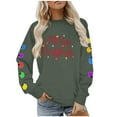 thumbnail image 5 of Cadancy Merry Christmas Sweatshirt for Women Long Sleeve Oversized Crew Neck Xmas Lights Graphic Sweatshirts Winter Cozy Casual Holiday Tops Trendy Funny Outfits 2025, 5 of 9