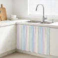 thumbnail image 3 of Colorful Striped Small Cabinet Curtains 10"W x 11"L, Rainbow Color Stripes Sink Skirt Dust-Proof Short Curtain for Bathroom Vanity Storage Cubby Desk, Self Adhesive Privacy Drapes, 3 of 9