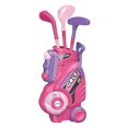thumbnail image 7 of Toddler Golf Set for 1 2 3 4 Years Old, Upgraded Kids Golf Cart with Unique Shoulder Strap Design, Indoor and Outdoor Golf Toys Christmas Gift for Boys Girls (Pink),Pink With Mat, 7 of 7