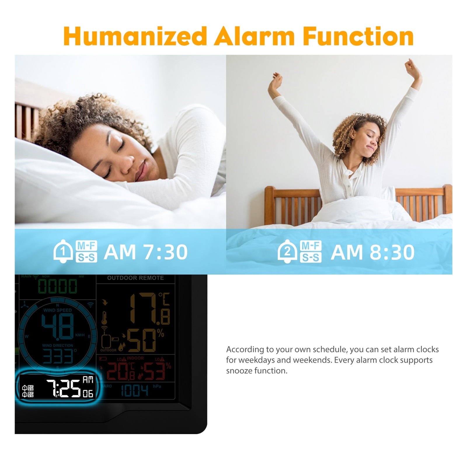 Professional Weather Station Wireless Outdoor Sensor 8 In 1 Weather Forecast Wind Rain Gauge Thermometer Hygrometer ,Easy to Install