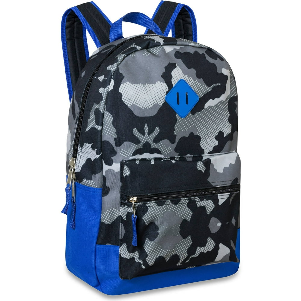 Boys' Camouflage Printed Backpack with Front Pocket, 17"