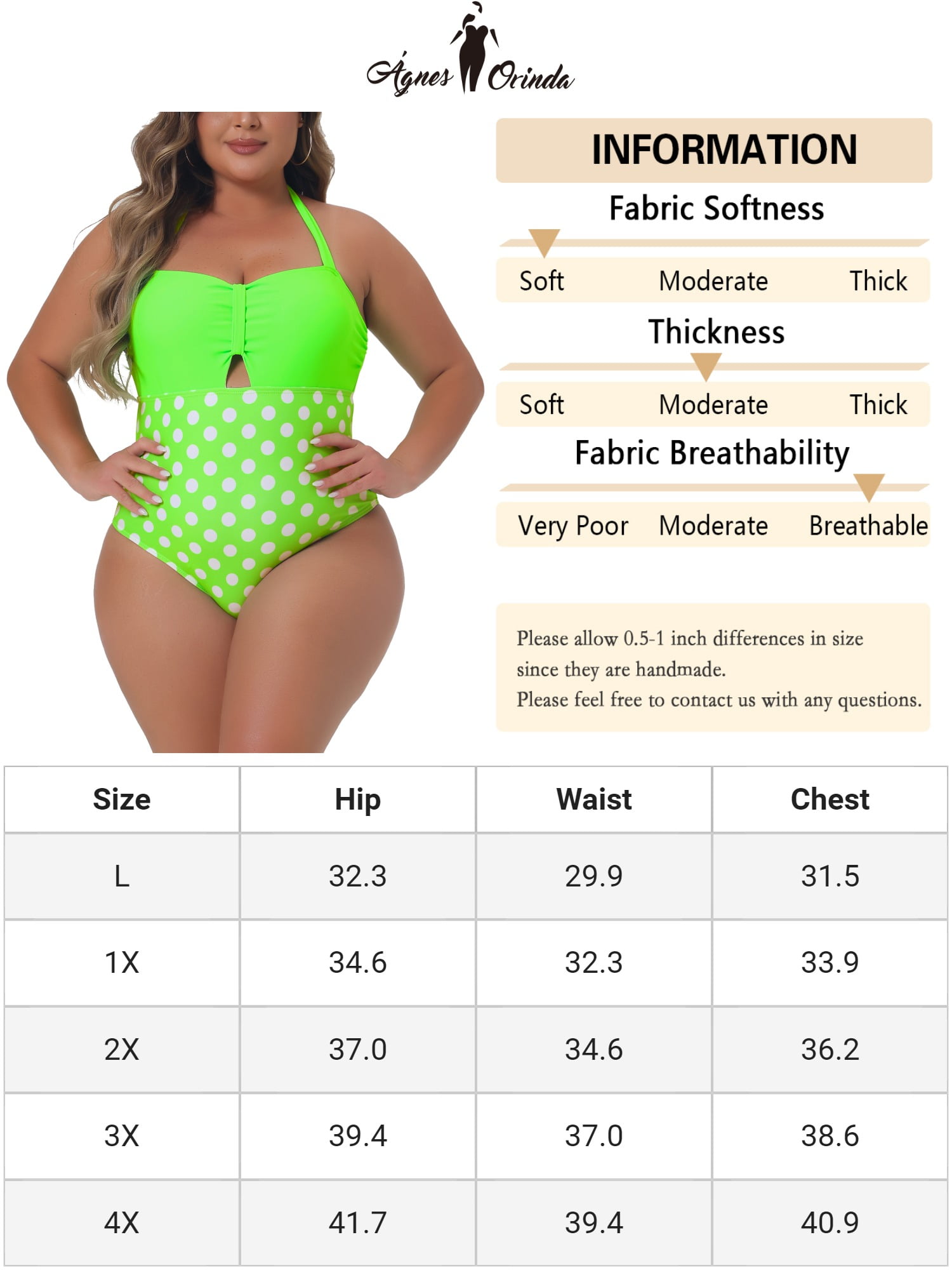 DARING DIVA Women's Plus Tummy Control Bathing Suit Cutout Swimwear L Green