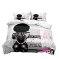 thumbnail image 2 of LUVIVIHOME 3PCS African American Black Girl Duvet Cover Queen Bedding Sets, Pink Eiffel Tower Sexy Black Woman Melanin Afro Girl White Comforter Cover, Inspirational Gifts for Women, 2 Pillow Shams, 2 of 7