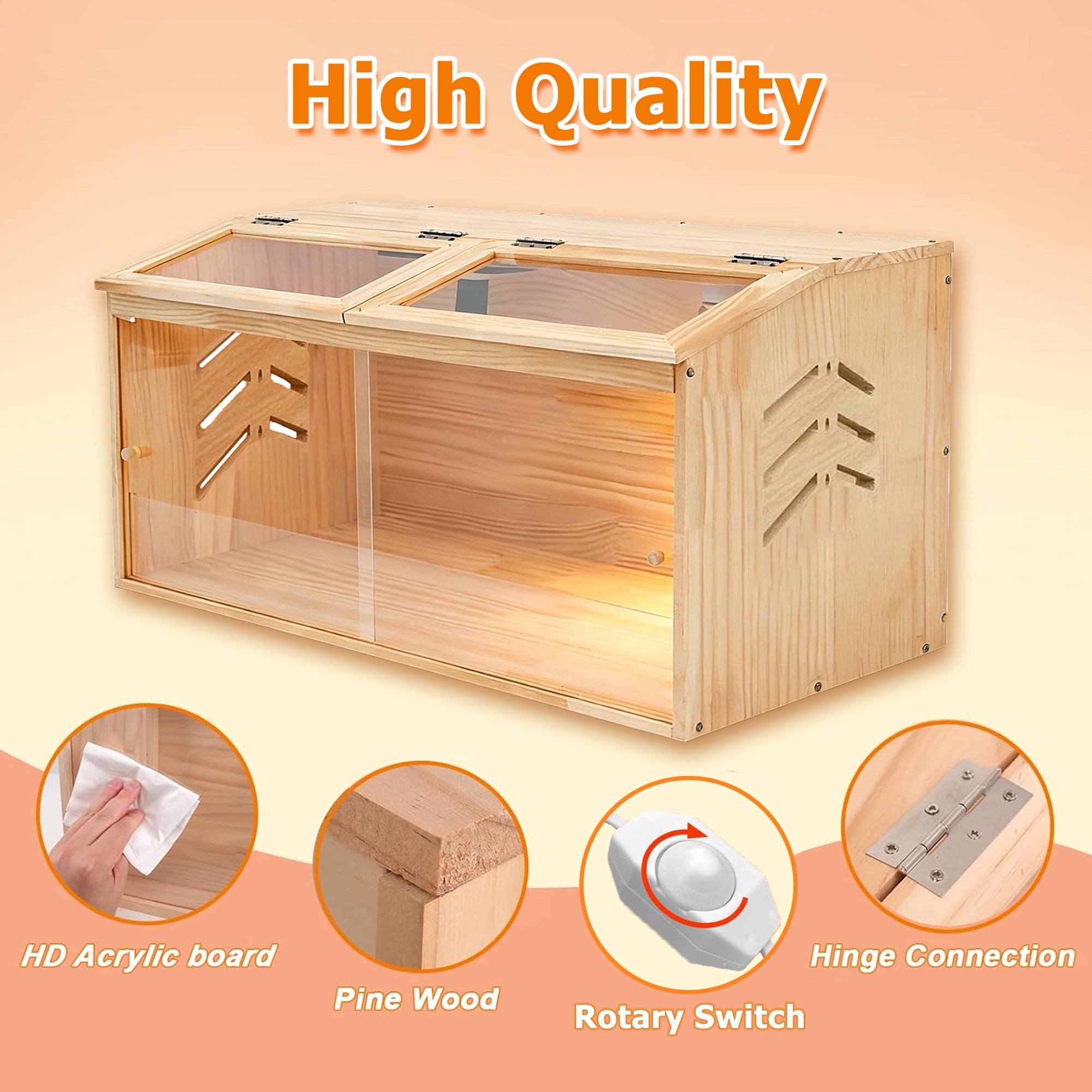 Chicken brooder Box,Chick brooder,brooder Box for Chicks,Small Chicken coop,Baby Chicken Supplies,Chick brooder Box,Quail cage,Quail coop,Measures Approximately 31.5 X 15.7 X 15.7 inches
