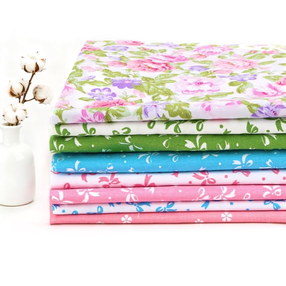 8pcs Cotton Fabric Squares, EEEkit 19.8 x 15.7'' Precut Quilting Patchwork Fabric for DIY Sewing