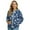 Blue-Flower, variant on Zebra Stripe Printed Sweatshirts for Women Zip Up Jackets Fall Winter Coat Long Sleeve Sweatshirts with Pockets, 4XL