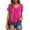 C-Hot Pink331, variant on DHFJKG Women's Basic Tee Summer V Neck T Shirt Short Sleeve Pleated Loose Fit Solid Color Tshirts Casual Daily Wear Soft Tops