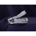 thumbnail image 4 of AFFY 1CT Round Cubic Zirconia Double Row Pave Set Curved Enhancer Guard Ring 14K White Gold over Silver-7.5, 4 of 7