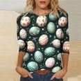 thumbnail image 6 of VKOYWKM Easter Tops for Women Easter Eggs Graphic Tees 3/4 Sleeve Loose Fit Crew Neck Spring Tops Casual Easter Tshirt Shirts, 6 of 6