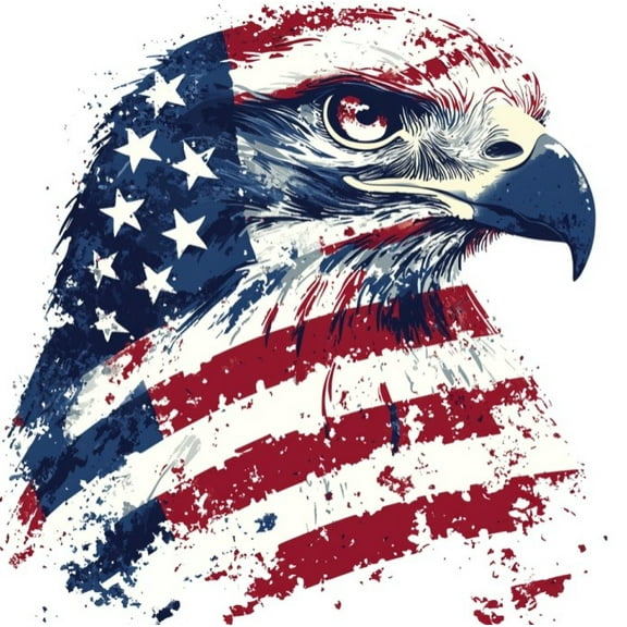 American Flag Eagle Car Decal – Patriotic Bald Eagle Vinyl Sticker for Truck, SUV, Window, Bumper – USA Red White Blue Military Freedom Design – 4th of July, Veteran Gift, Outdoor Car Accessory