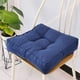 thumbnail image 2 of Xiao Hua Cojín cuadrado acolchado de lino sintético para silla, suave y sólido, cómodo para la oficina, el hogar o el coche, 50 x 50 cm, color azul zafiro., 2 of 5