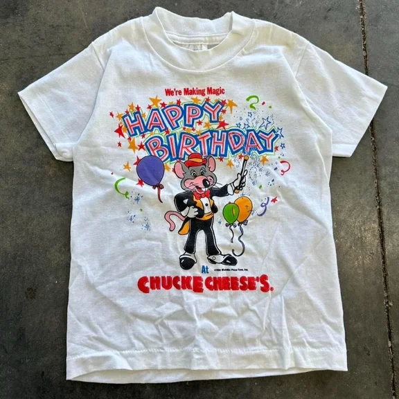 90’s Vintage Chuck E Cheeses Happy Tee Unisex Short Sleeve Shirt S-5XL