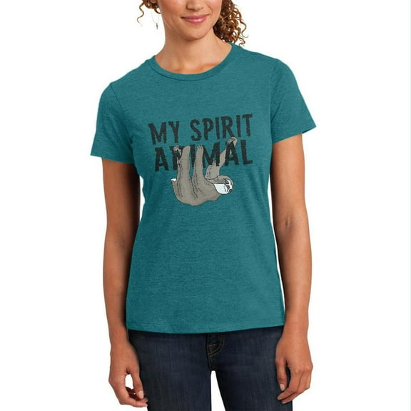 Sloth My Spirit Animal Womens Soft Heather T Shirt Heathered Teal SM